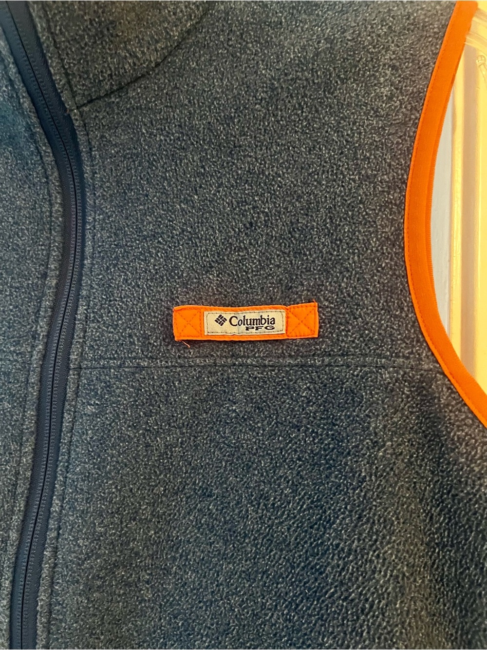 Columbia blue Fleece Vest with Orange Trim